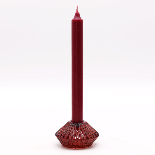 Flower Flip Glass Tealight and Taper Candle Holder – Vampire Red - Ettovi Candle Company