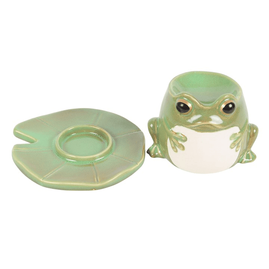 Frog on a Lily Pad Plate Novelty Wax Melt Burner - Ettovi Candle Company