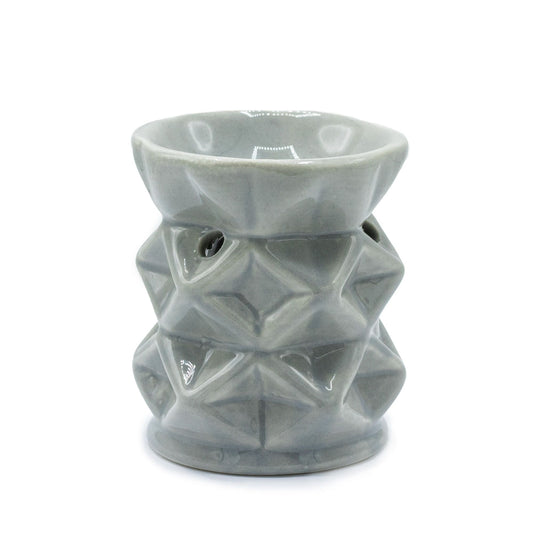 Geometric Wax Melt Burner – Grey - Ettovi Candle Company