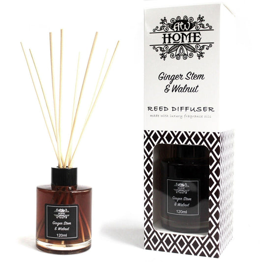 Ginger Stem & Walnut Scented Reed Diffuser – 120ml - Ettovi Candle Company