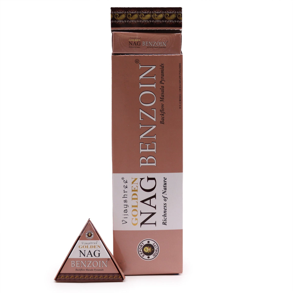 Golden Nag Benzoin Jumbo Backflow Incense Cones – 42g - Ettovi Candle Company