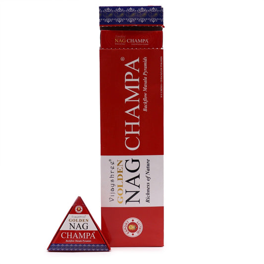 Golden Nag Champa Jumbo Backflow Incense Cones – 42g - Ettovi Candle Company