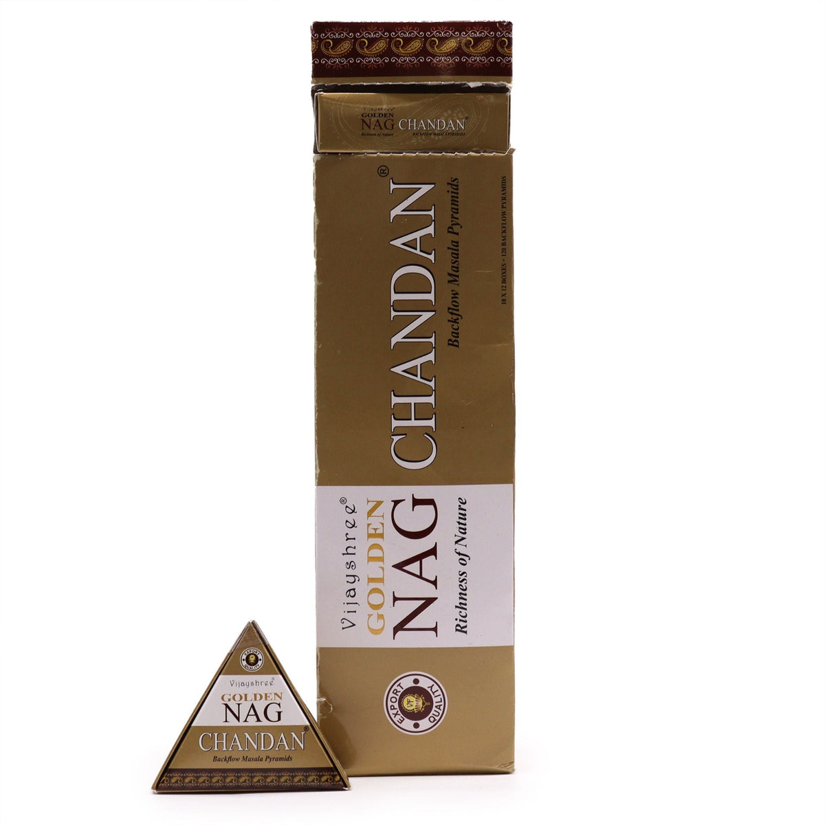 Golden Nag Chandan Sandalwood Jumbo Backflow Incense Cones – 42g - Ettovi Candle Company