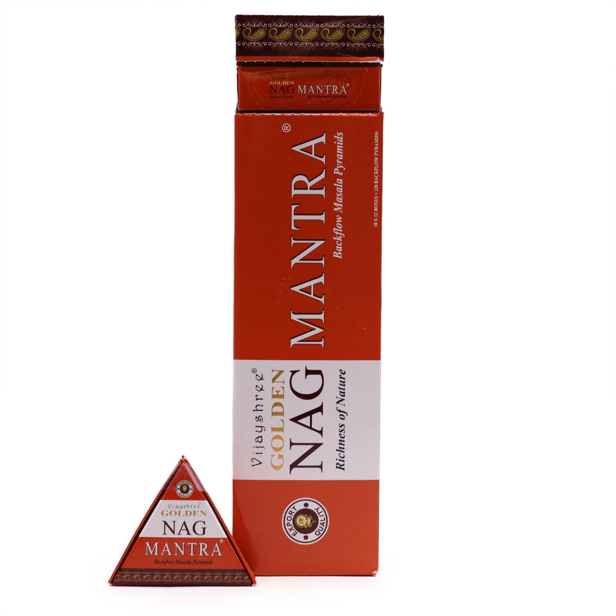 Golden Nag Mantra Jumbo Backflow Incense Cones – 42g - Ettovi Candle Company