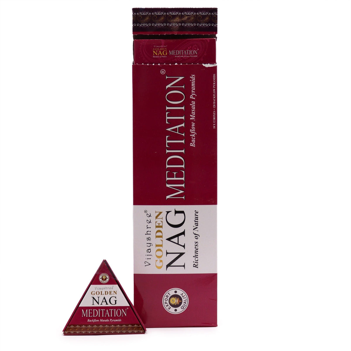 Golden Nag Meditation Jumbo Backflow Incense Cones – 42g - Ettovi Candle Company