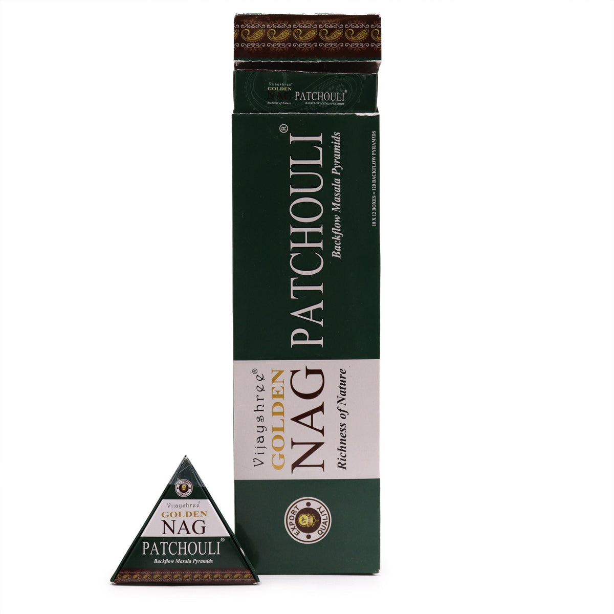 Golden Nag Patchouli Jumbo Backflow Incense Cones – 42g - Ettovi Candle Company