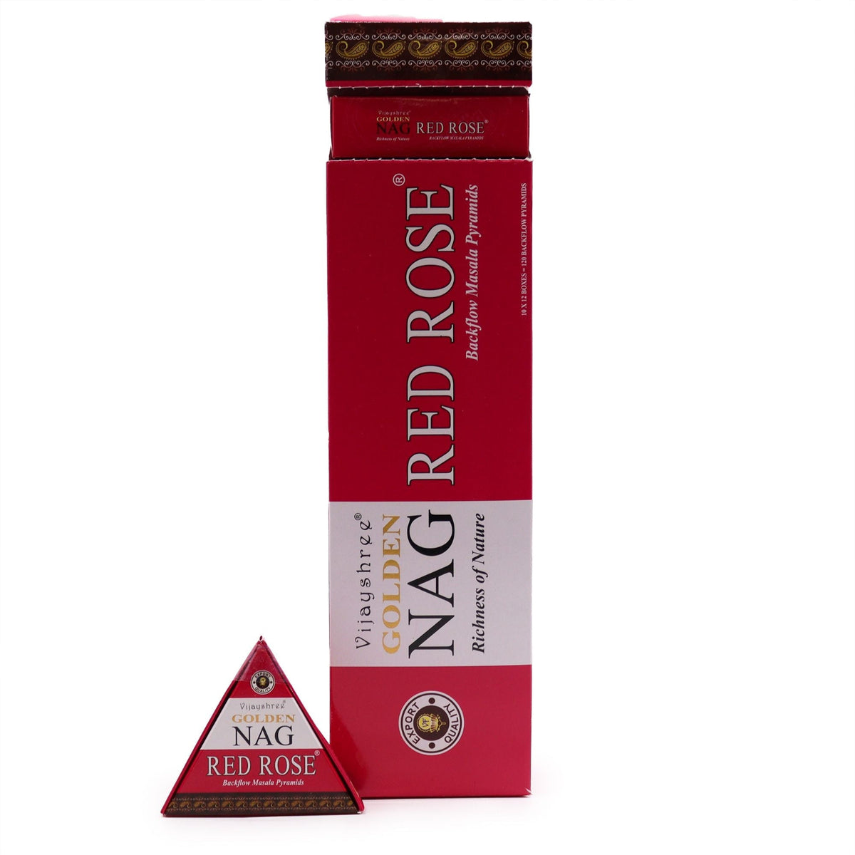 Golden Nag Red Rose Jumbo Backflow Incense Cones – 42g - Ettovi Candle Company