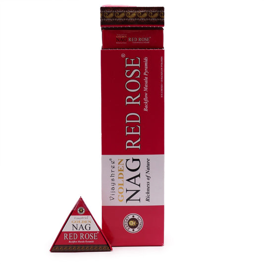 Golden Nag Red Rose Jumbo Backflow Incense Cones – 42g - Ettovi Candle Company