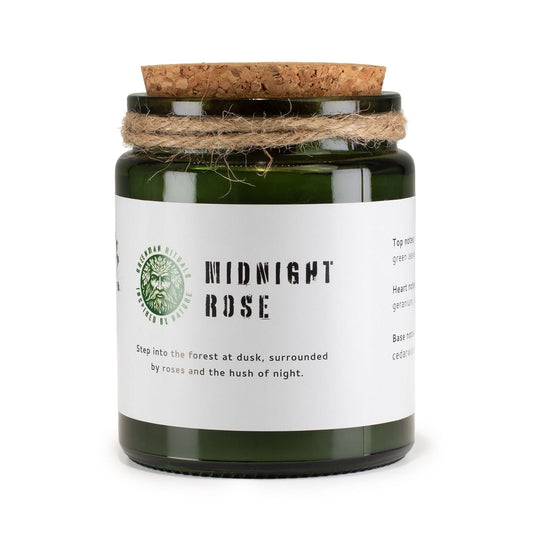 Greenman Midnight Rose Woodwick Candle - Ettovi Candle Company