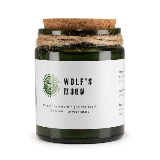 Greenman Wolf's Moon Woodwick Candle - Ettovi Candle Company