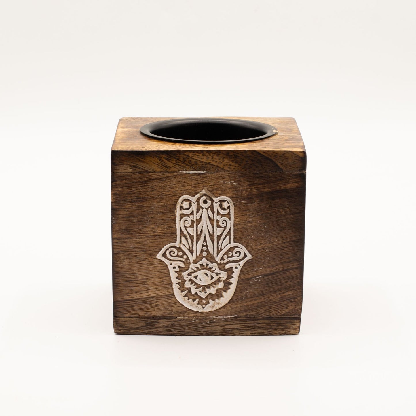 Hamsa Carved Wooden Wax Melt Burner - Ettovi Candle Company