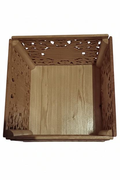Hand- Carved Art Deco Keepsake Box - Rubberwood - Ettovi Candle Company