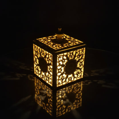 Hand- Carved Art Deco Keepsake Box - Rubberwood - Ettovi Candle Company