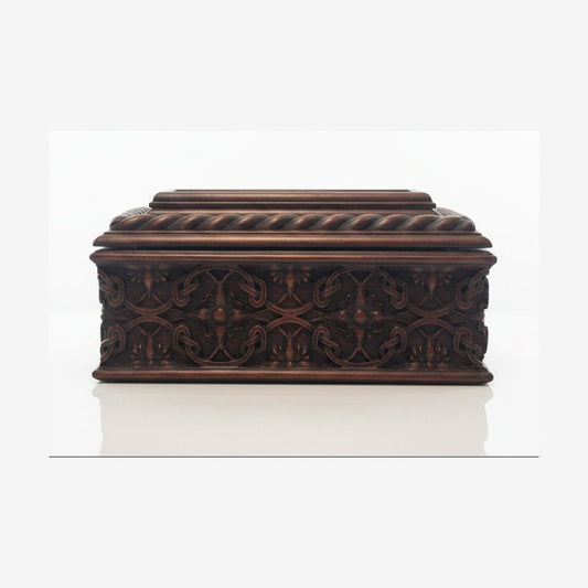 Hand-Carved Art Nouveau Gothic Keepsake Box – Oak Wood - Ettovi Candle Company