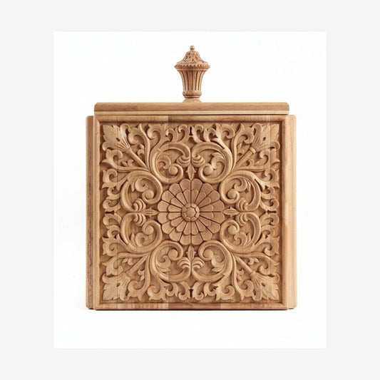 Hand-Carved Art Nouveau Keepsake Box – Beech Wood - Ettovi Candle Company