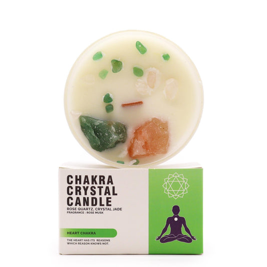 Heart Chakra Crystal Candle - Ettovi Candle Company