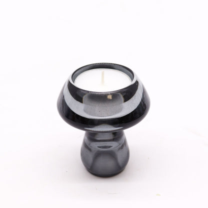Mushroom Flip Glass Tealight and Taper Candle Holder – Midnight Grey - Ettovi Candle Company
