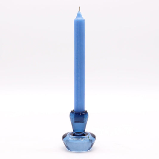 Mushroom Flip Glass Tealight and Taper Candle Holder – Royal Blue - Ettovi Candle Company