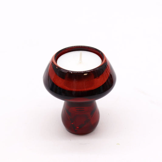 Mushroom Flip Glass Tealight and Taper Candle Holder – Vampire Red - Ettovi Candle Company