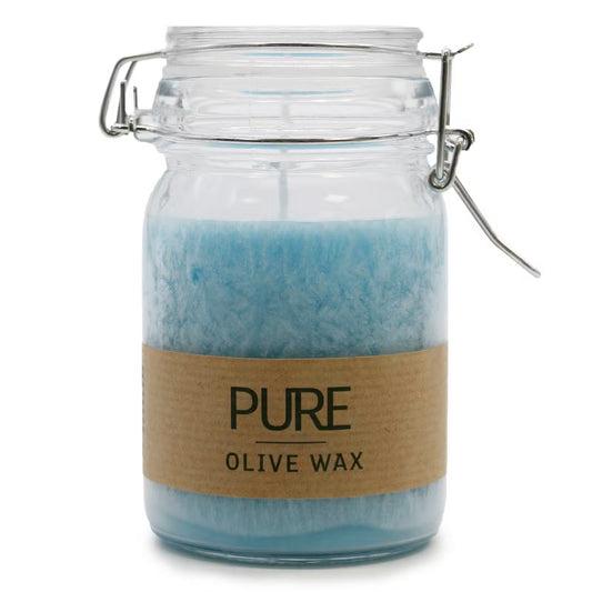 Turquoise Blue Olive Wax Candle