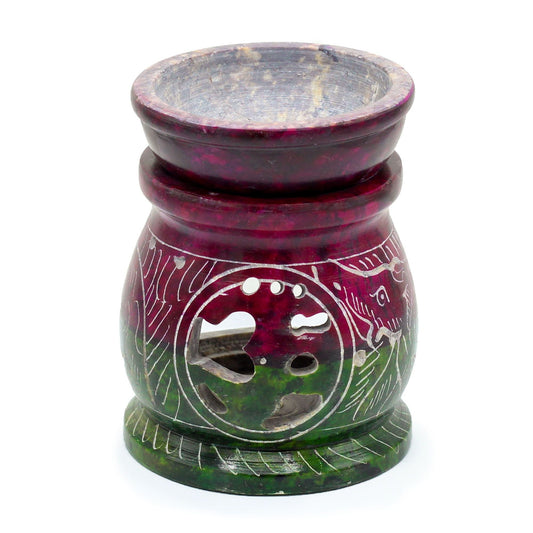 Om and Elephant Soapstone Wax Melt Burner - Ettovi Candle Company