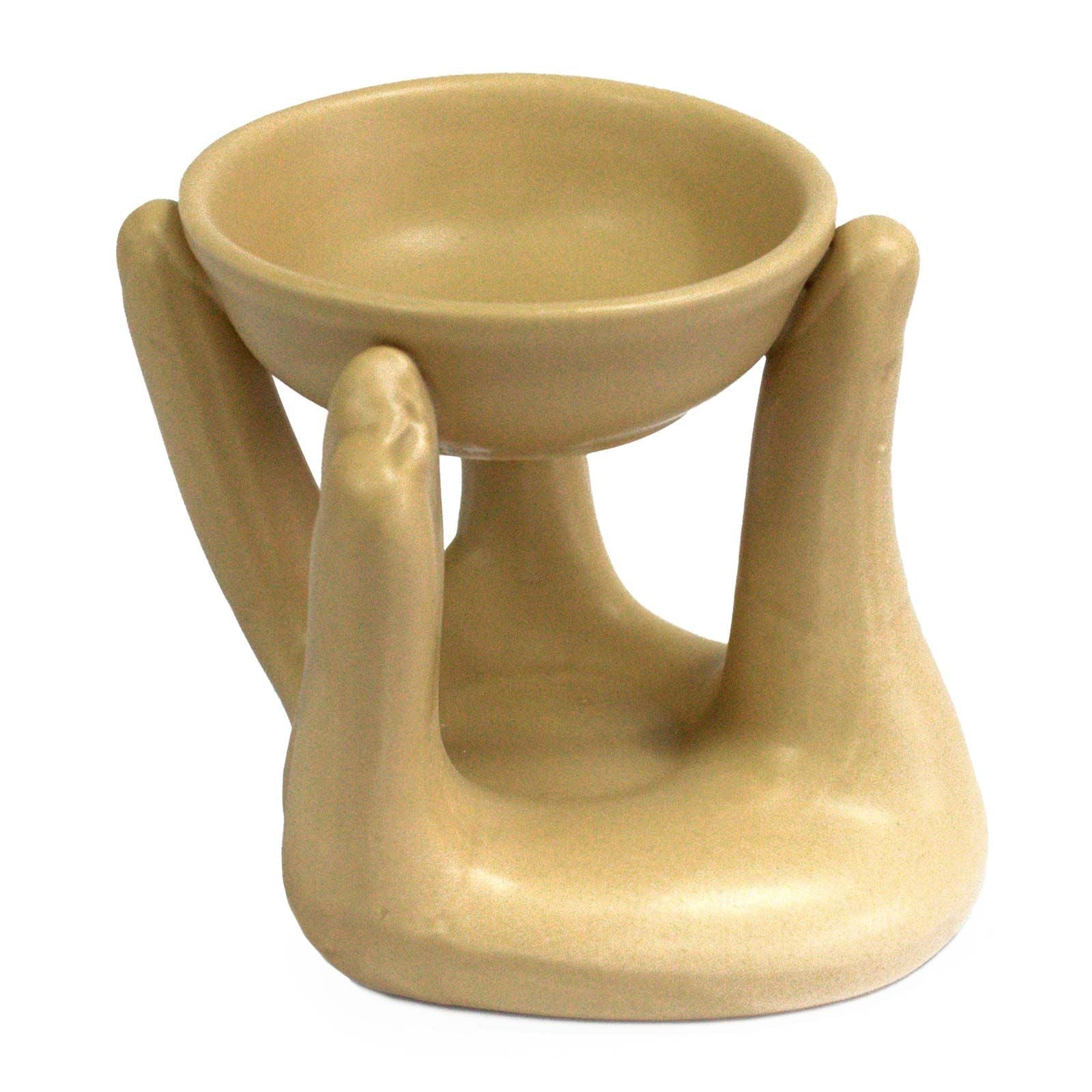 Open Hand Wax Melt Burner – Tan - Ettovi Candle Company