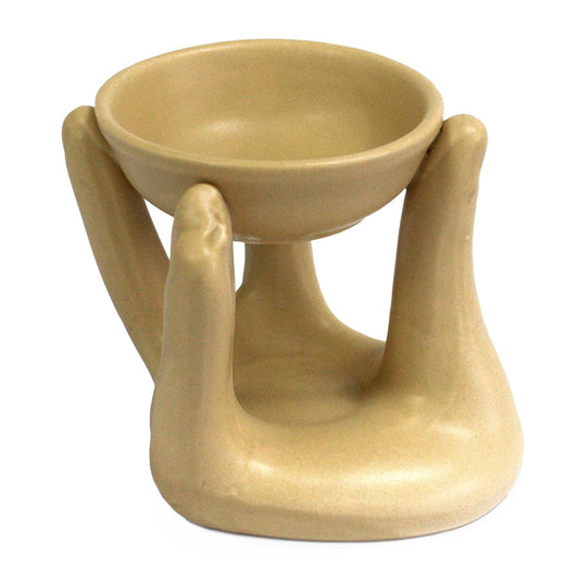 Open Hand Wax Melt Burner – Tan - Ettovi Candle Company