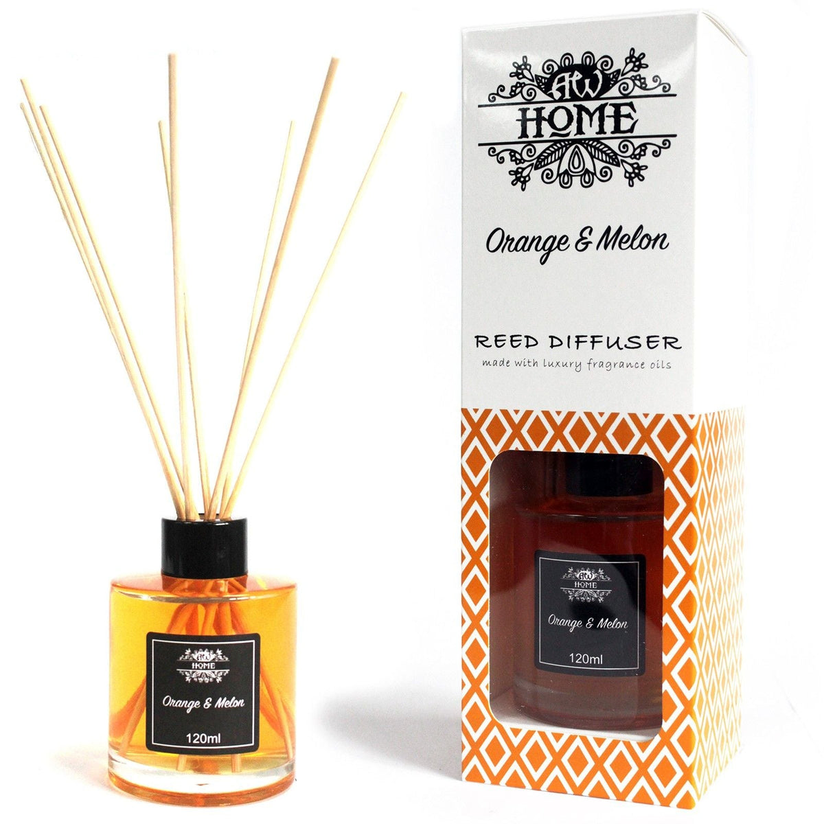 Orange & Melon Scented Reed Diffuser – 120ml - Ettovi Candle Company