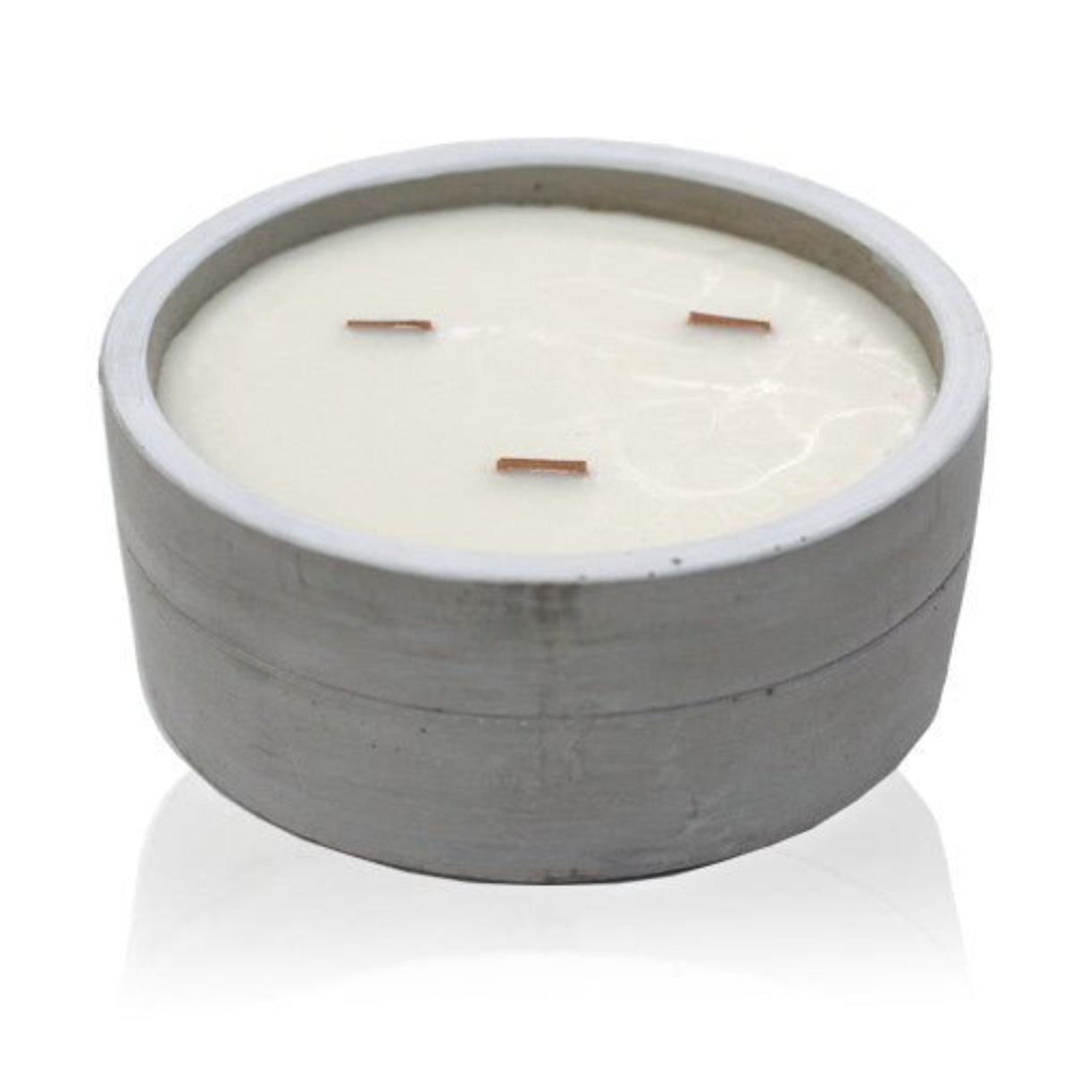 Patchouli and Dark Amber Large Concrete Pot Candle - Ettovi Candle Company