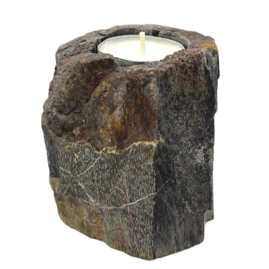 Petrified Wood Tealight Holder – Single Small - Ettovi Candle Company