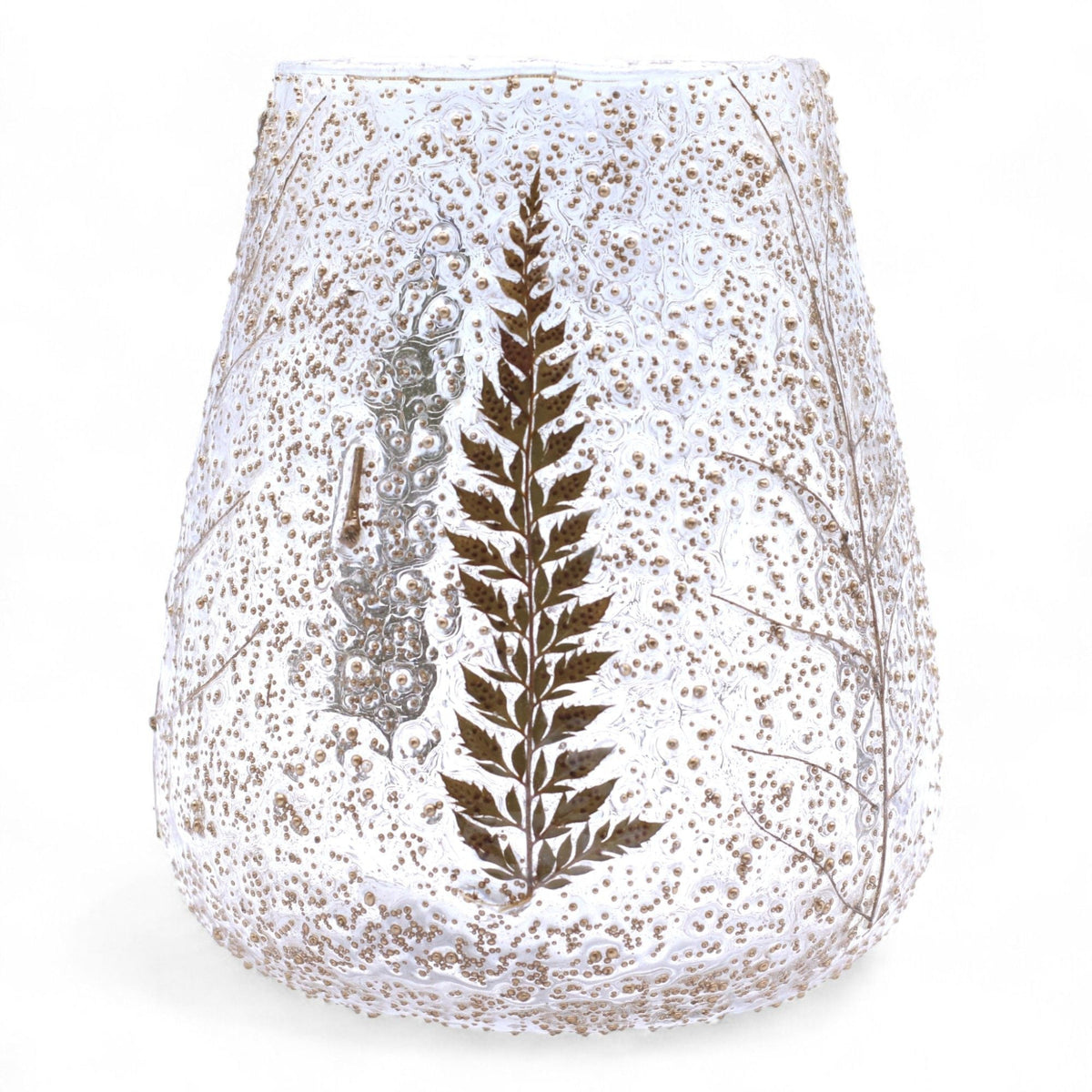 Pino Large Bowl Natural Floral Glass Tealight Holder - Ettovi Candle Company