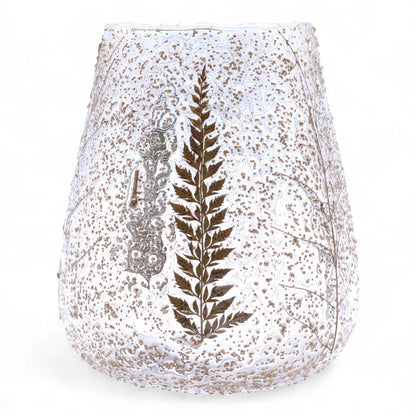 Pino Large Bowl Natural Floral Glass Tealight Holder - Ettovi Candle Company
