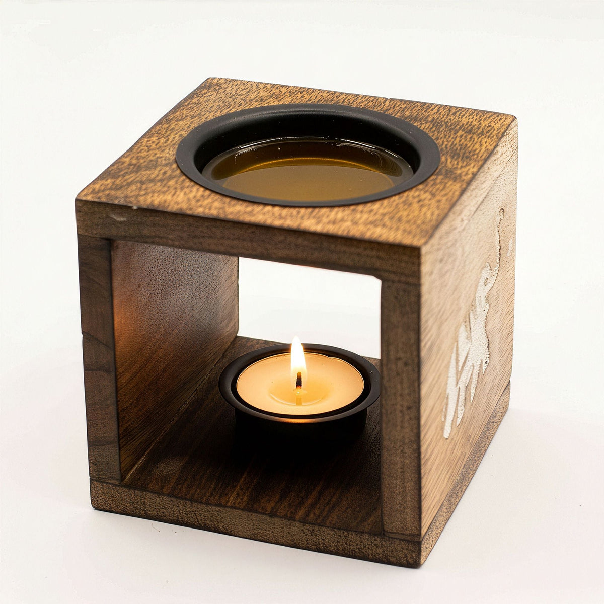Playful Elephant Carved Wooden Wax Melt Burner - Ettovi Candle Company