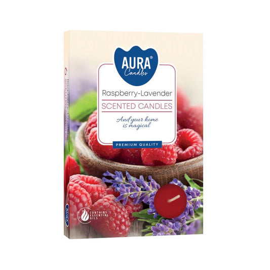 Raspberry & White Lavender Scented Tealight Candles – Pack of 6 - Ettovi Candle Company