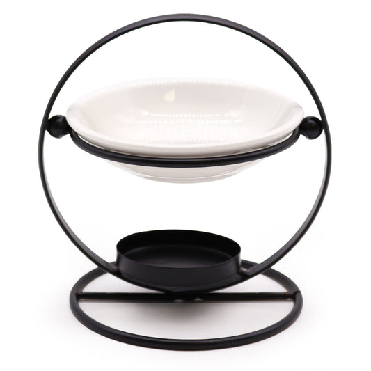 Round Stand Ceramic and Metal Wax Melt Burner - Ettovi Candle Company