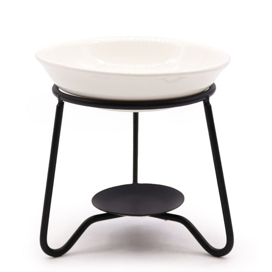 Simple Stand Ceramic and Metal Wax Melt Burner - Ettovi Candle Company