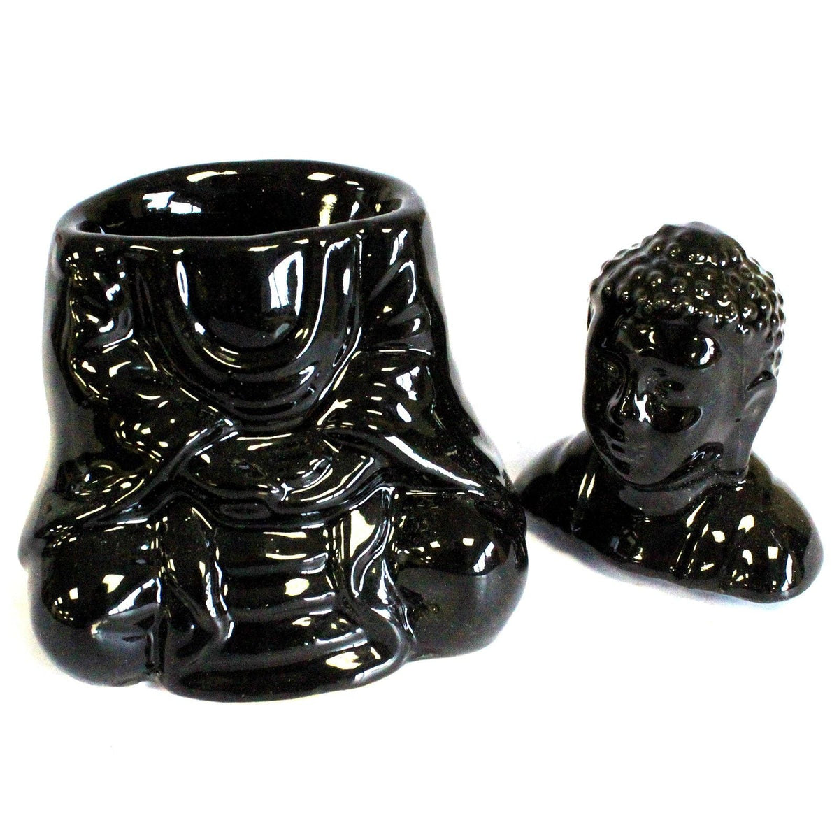 Sitting Buddha Wax Melt Burner – Black - Ettovi Candle Company
