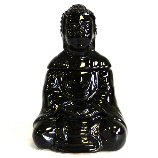 Sitting Buddha Wax Melt Burner – Black - Ettovi Candle Company