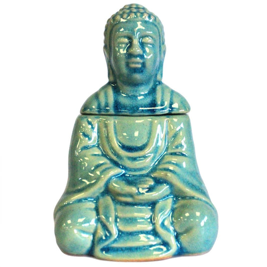Sitting Buddha Wax Melt Burner – Blue - Ettovi Candle Company