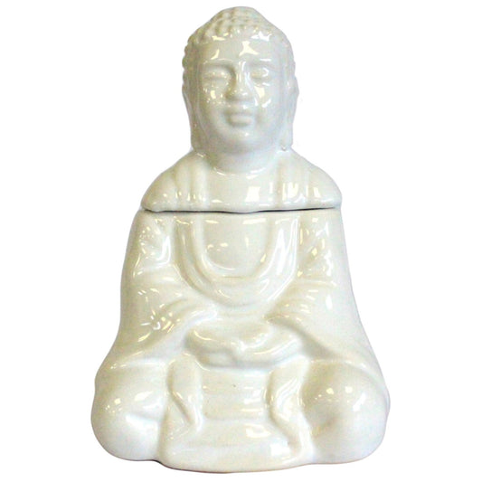 Sitting Buddha Wax Melt Burner – White - Ettovi Candle Company
