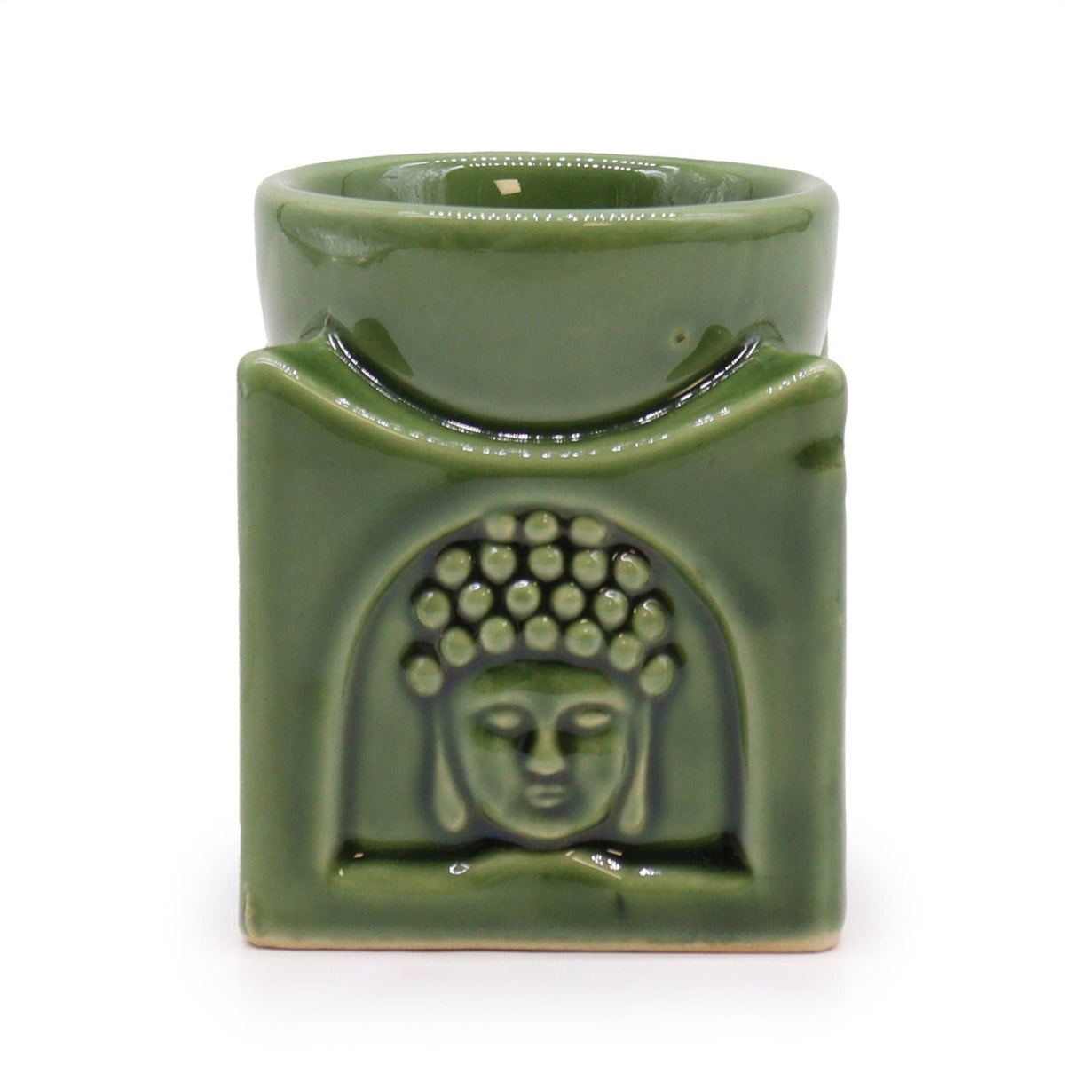 Square Buddha Wax Melt Burner – Dark Jade - Ettovi Candle Company