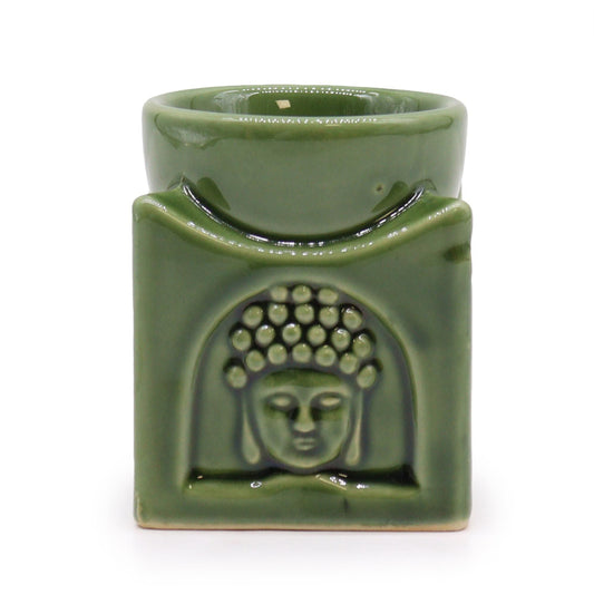 Square Buddha Wax Melt Burner – Dark Jade - Ettovi Candle Company