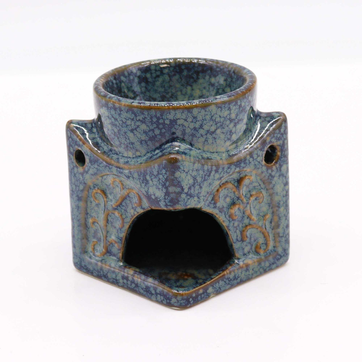 Square Buddha Wax Melt Burner – Dusty Blue - Ettovi Candle Company