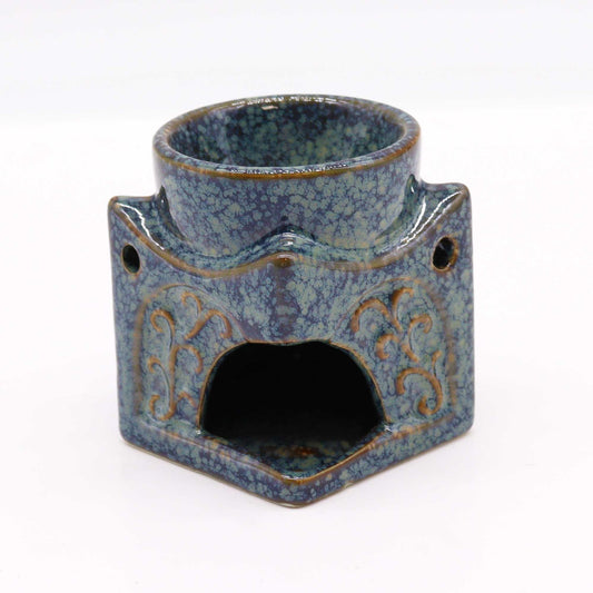 Square Buddha Wax Melt Burner – Dusty Blue - Ettovi Candle Company