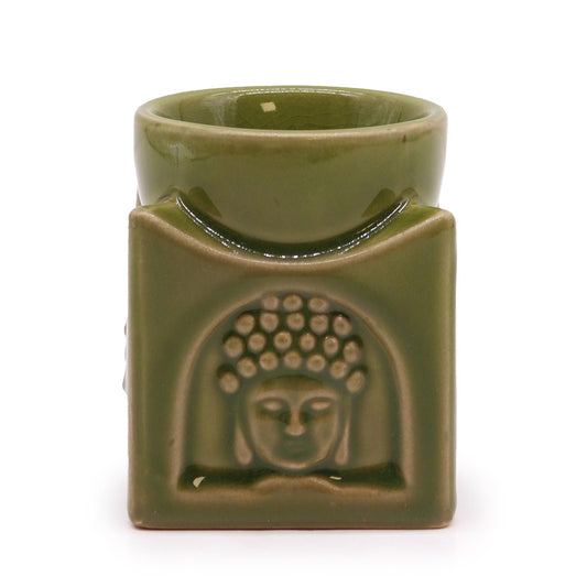 Square Buddha Wax Melt Burner – Light Jade - Ettovi Candle Company