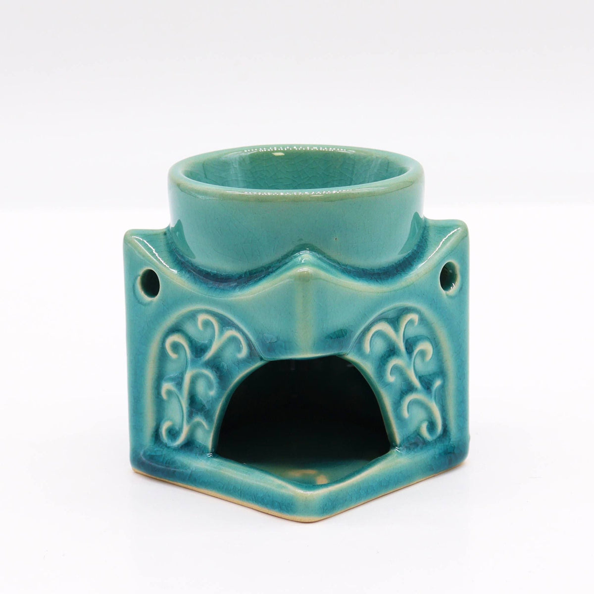 Square Buddha Wax Melt Burner – Soft Turquoise - Ettovi Candle Company