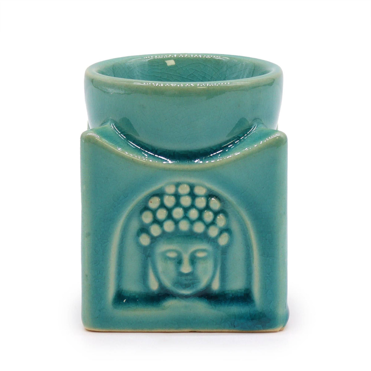 Square Buddha Wax Melt Burner – Soft Turquoise - Ettovi Candle Company