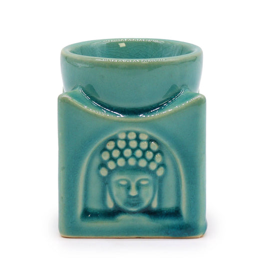 Square Buddha Wax Melt Burner – Soft Turquoise - Ettovi Candle Company