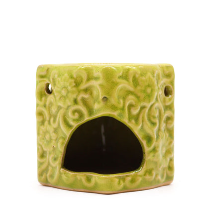 Square Floral Wax Melt Burner - Ettovi Candle Company