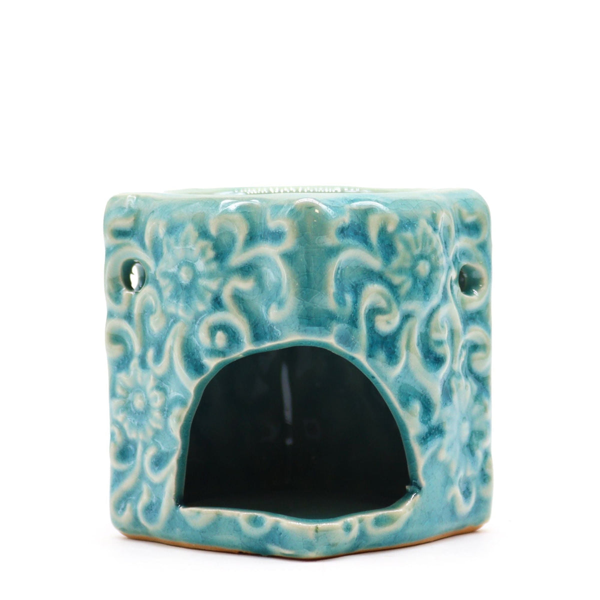 Square Floral Wax Melt Burner - Ettovi Candle Company
